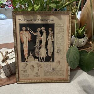 Vintage Framed Christmas Gift Print
